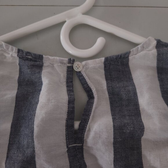 J.Crew Linen Blend Striped Tank Top Womens 0 Tie Hem Nautical Coastal Preppy - Picture 9 of 13